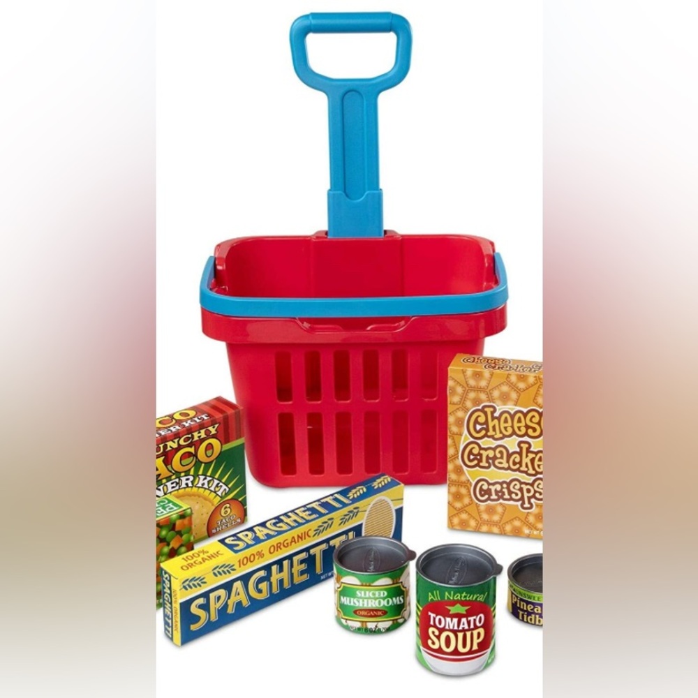 Melissa & Doug Red Basket with Blue Handle just the‎ basket